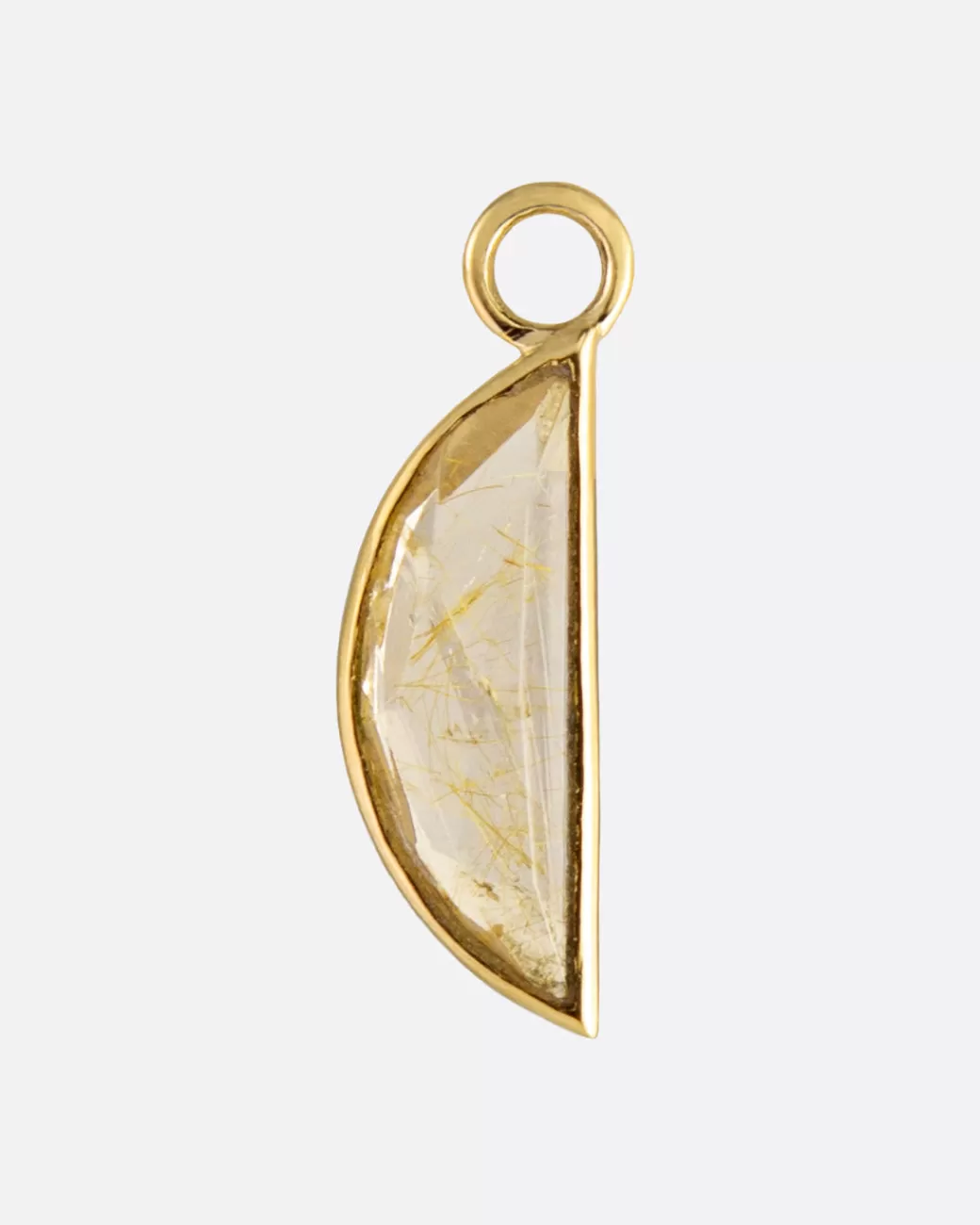 Contemporary>METIER BY TOMFOOLERY Rutilated Quartz Half Moon Dangle