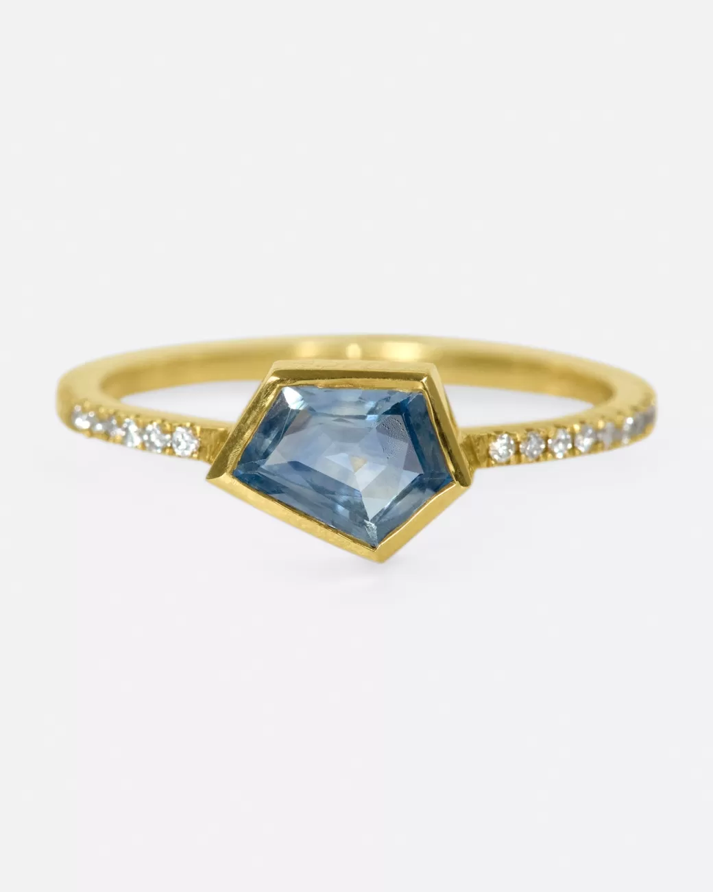 Contemporary>Era Sapphire Shield Stacking Ring