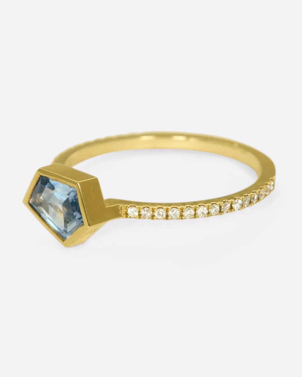 Contemporary>Era Sapphire Shield Stacking Ring