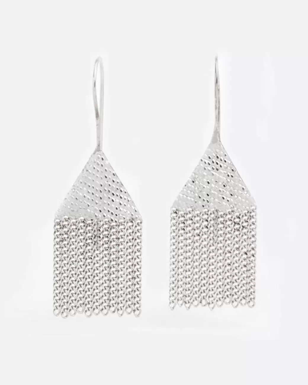 Contemporary>HANNAH KEEFE Silver Triangle Dangle Earrings