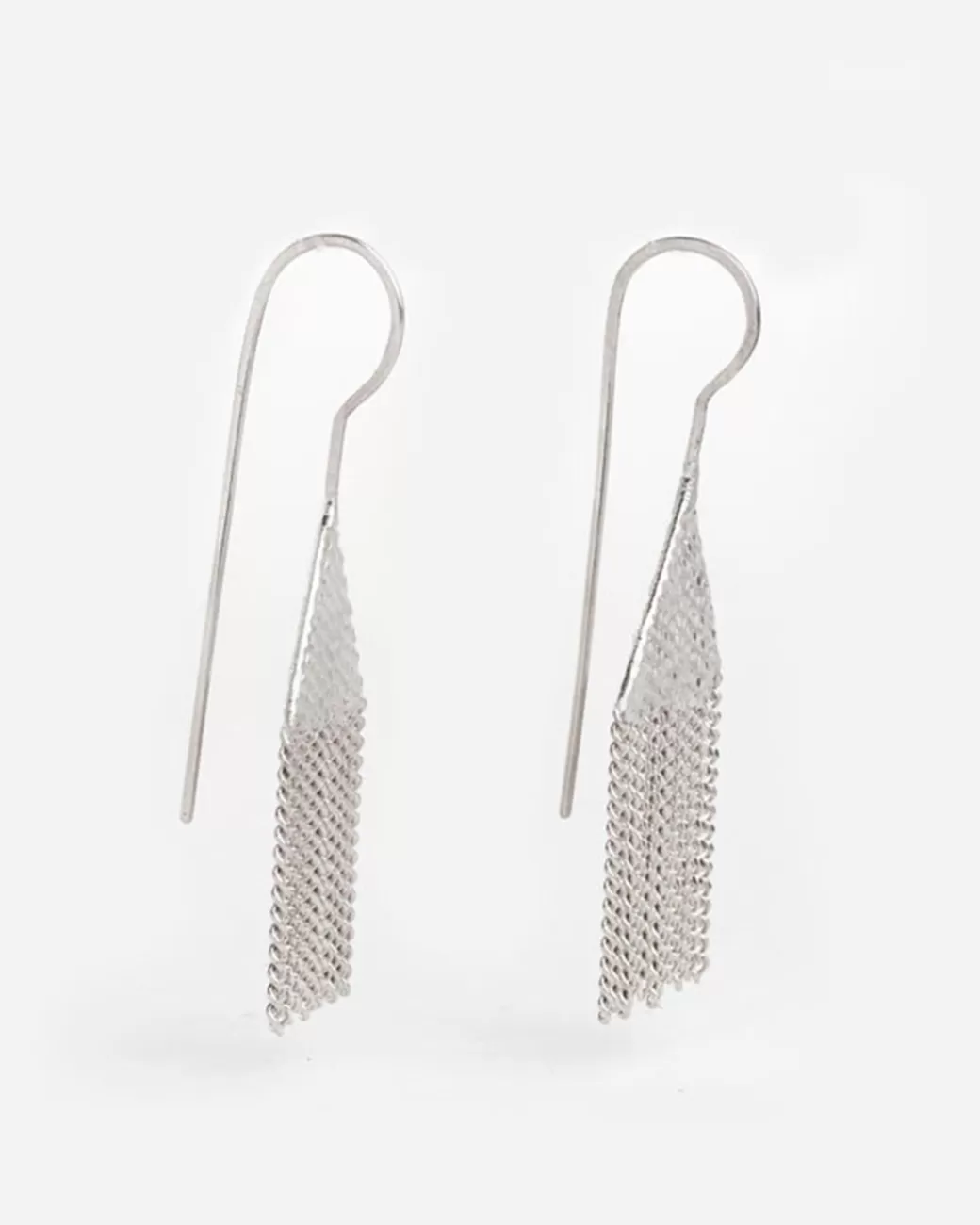 Contemporary>HANNAH KEEFE Silver Triangle Dangle Earrings