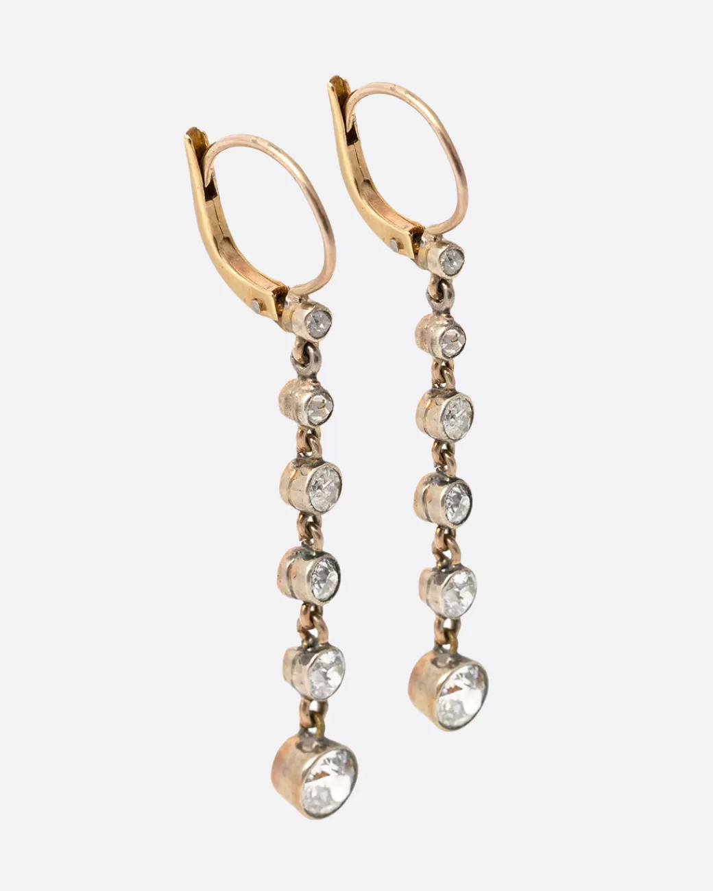 Vintage>Love Adorned Vintage Six Diamond Drop Earrings