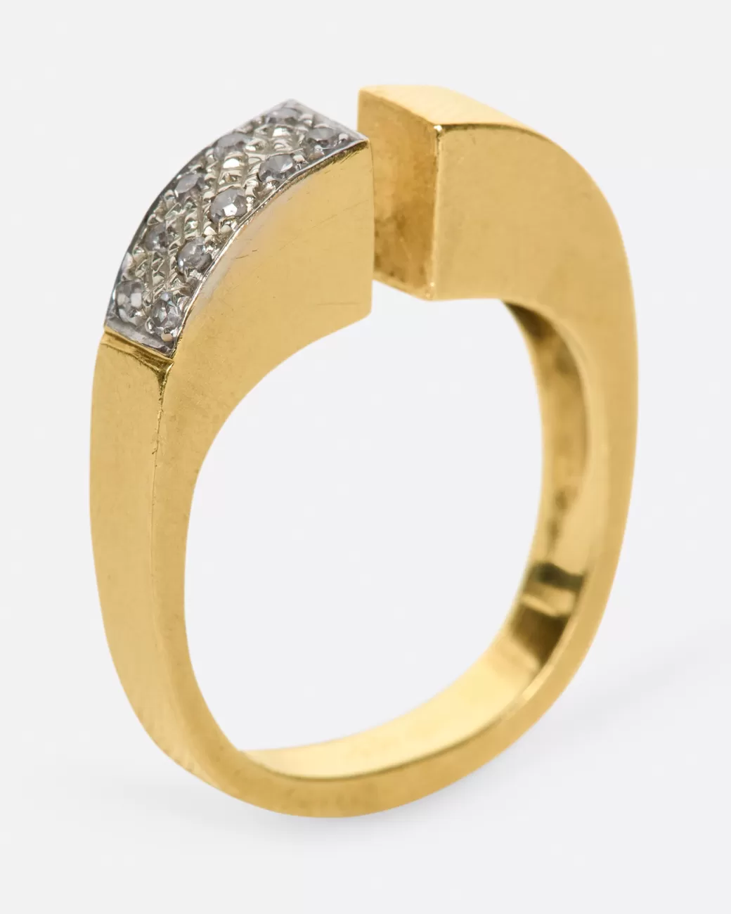 Vintage>VINTAGE Split Diamond Corner Ring