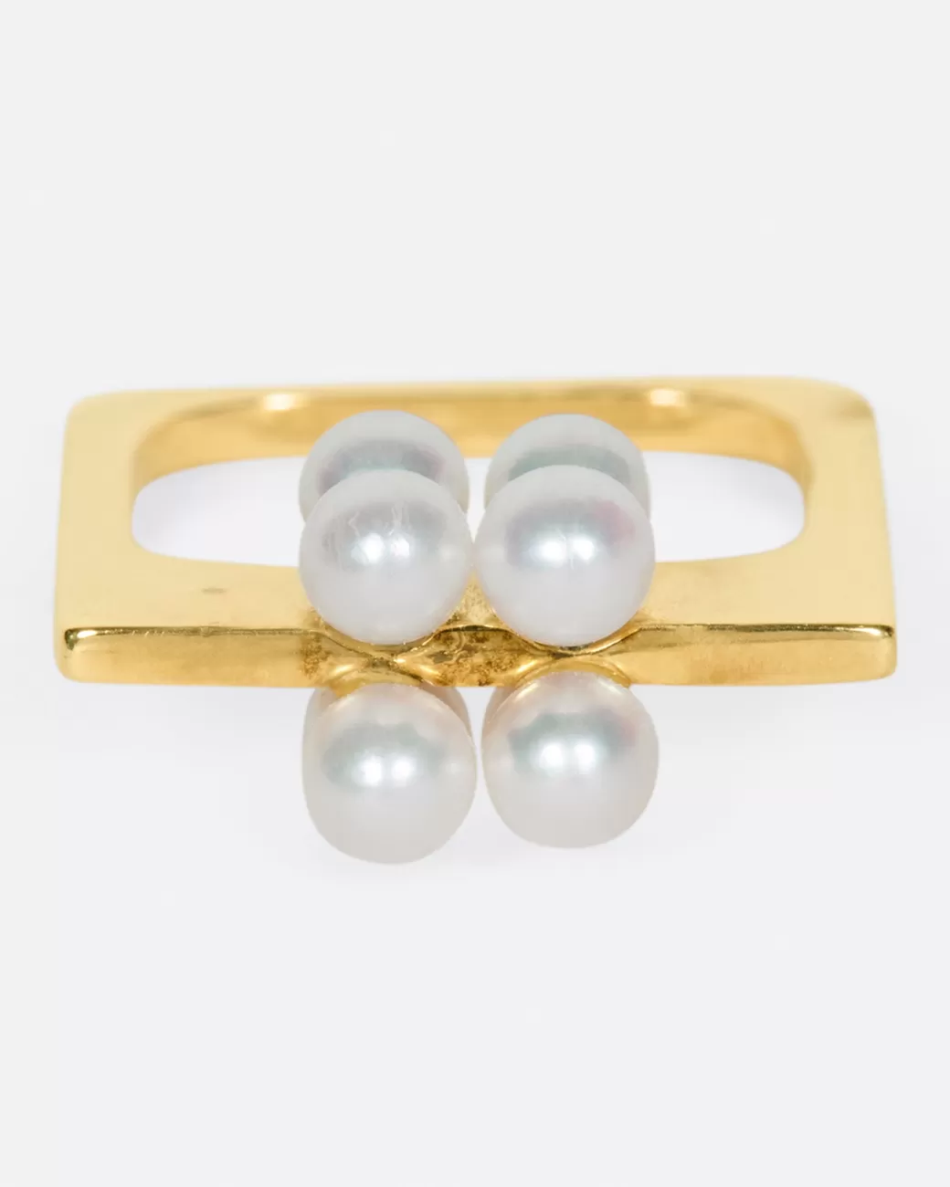 Vintage>Love Adorned Vintage Squared Pearl Cluster Ring