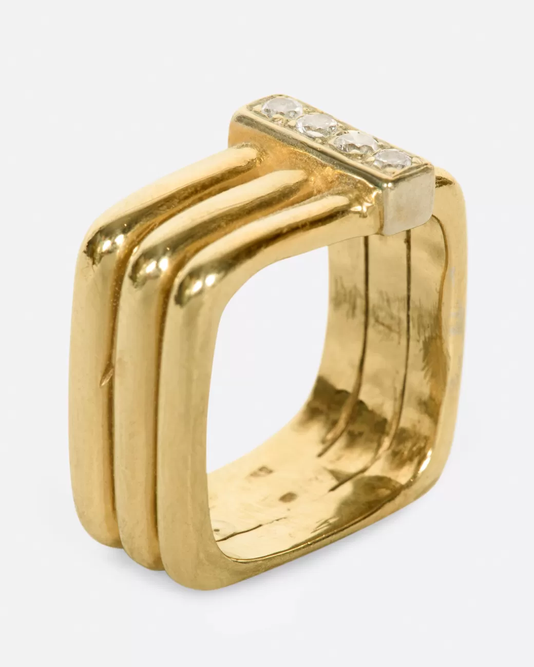 Vintage>VINTAGE Stacked Square Ring