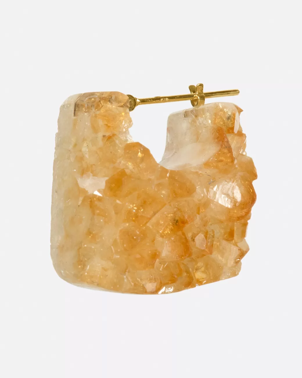 Contemporary>MONAKA Thick Citrine Druzy Hoop