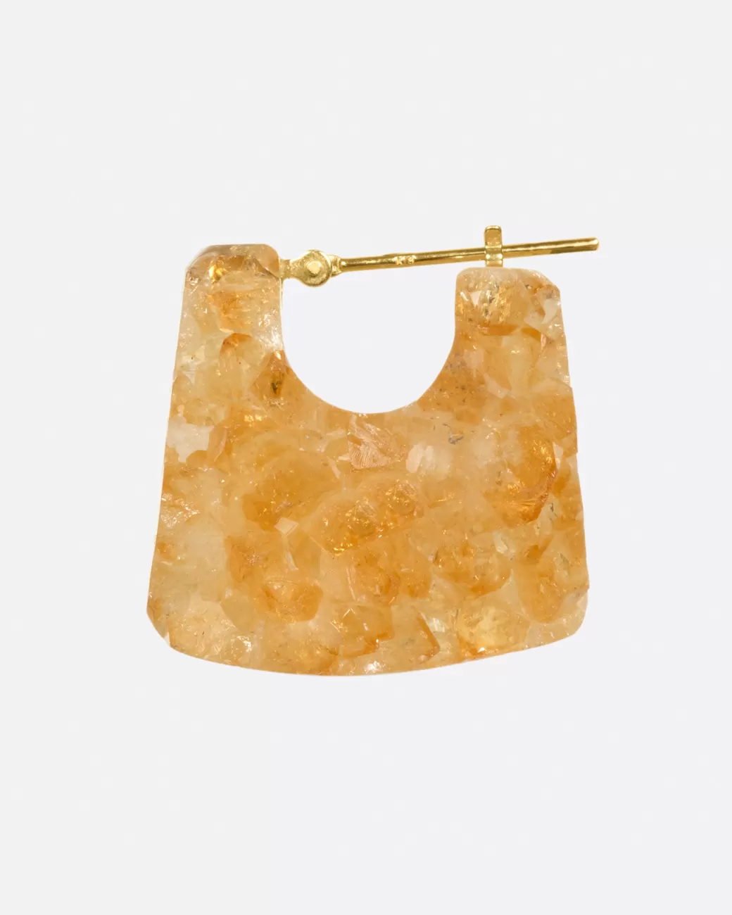 Contemporary>MONAKA Thick Citrine Druzy Hoop