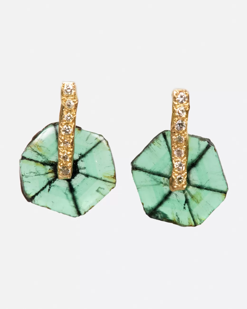 Contemporary>MONAKA Trapiche Emerald Earrings