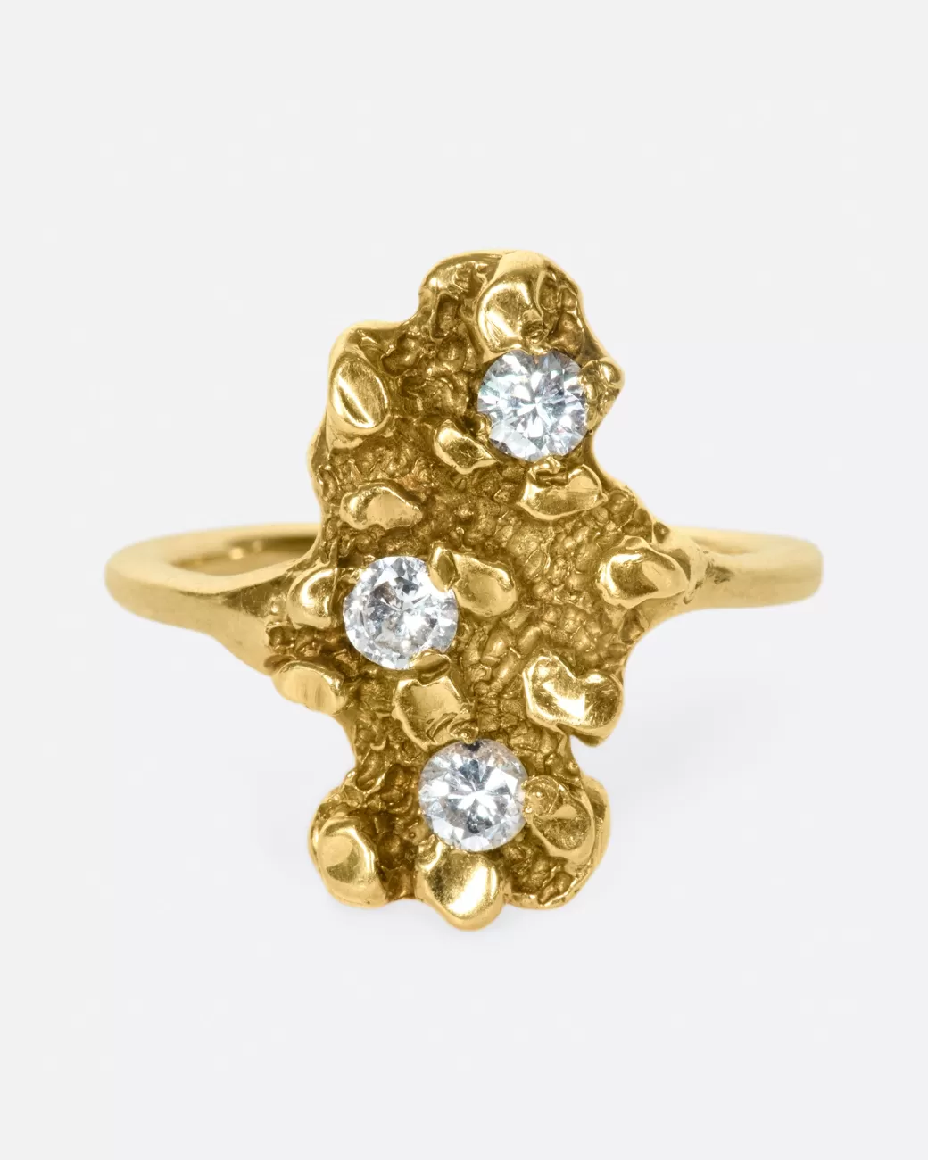 Vintage>Love Adorned Vintage Triple Diamond Nugget Ring