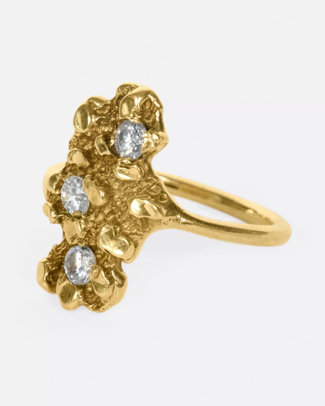 Vintage>Love Adorned Vintage Triple Diamond Nugget Ring