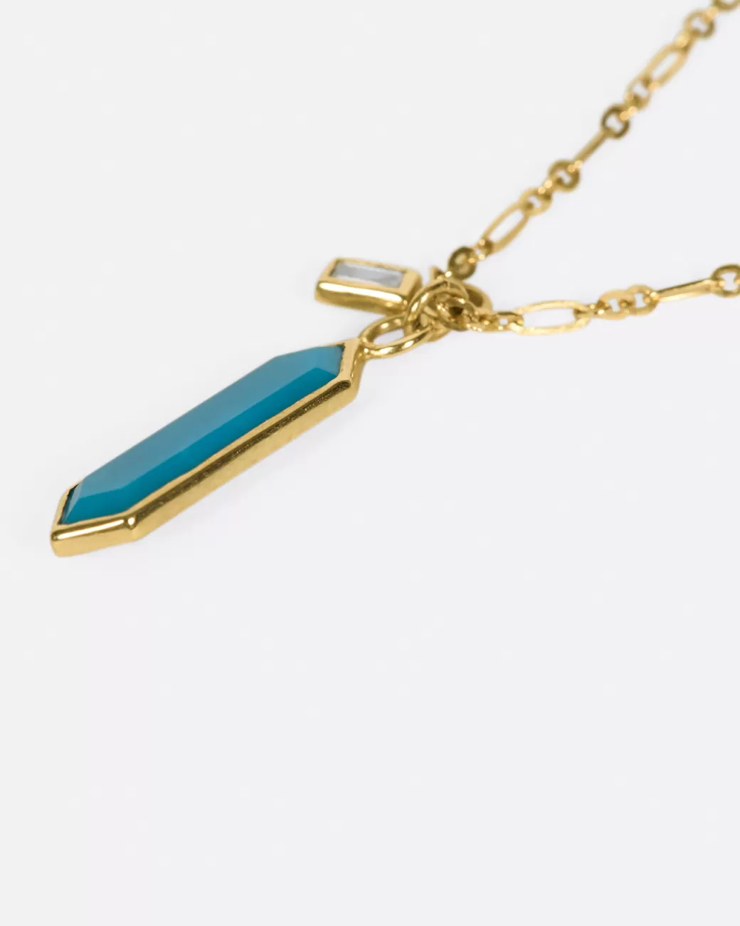 Contemporary>METIER BY TOMFOOLERY Turquoise & Diamond Hexa Necklace