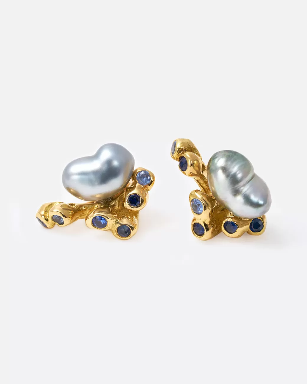 Contemporary>KIMBERLIN BROWN Two Heart Pearl Earrings