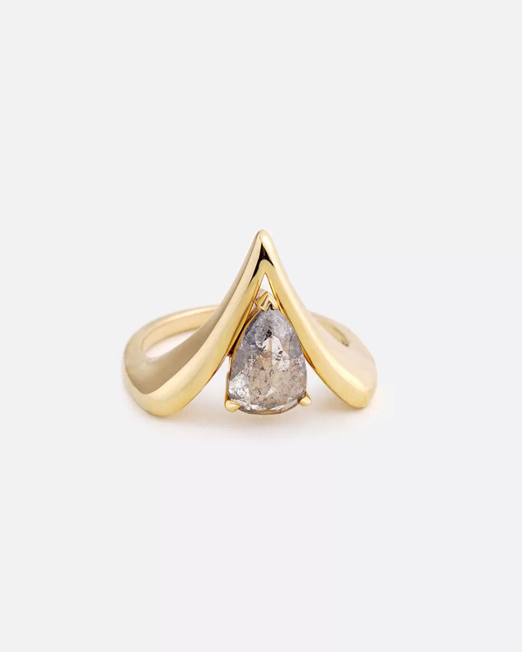 Engagement>MAGGI SIMPKINS V Shaped Ring With Pear Diamond