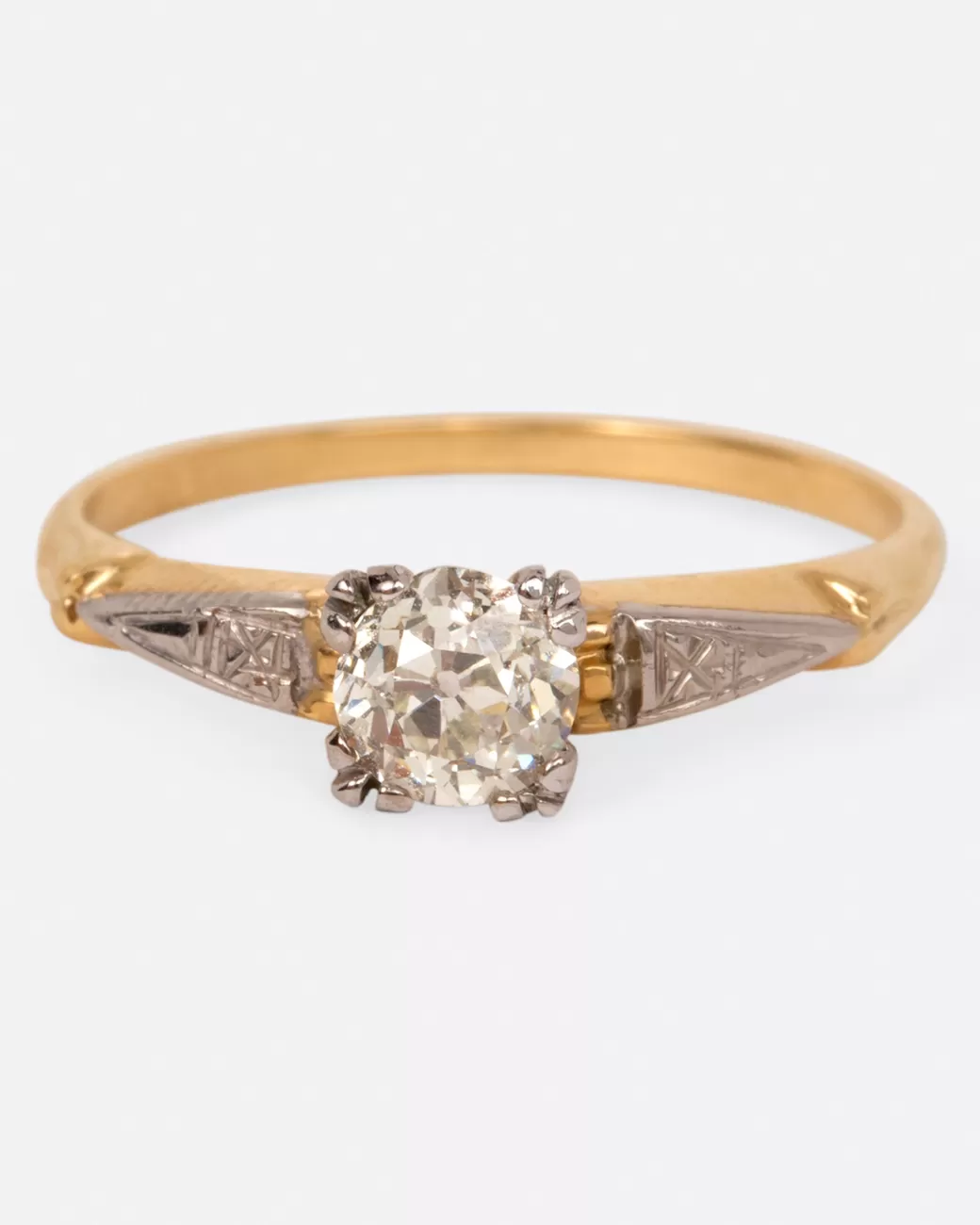 Vintage>Love Adorned Vintage Vintage Two-Tone Gold Diamond Ring