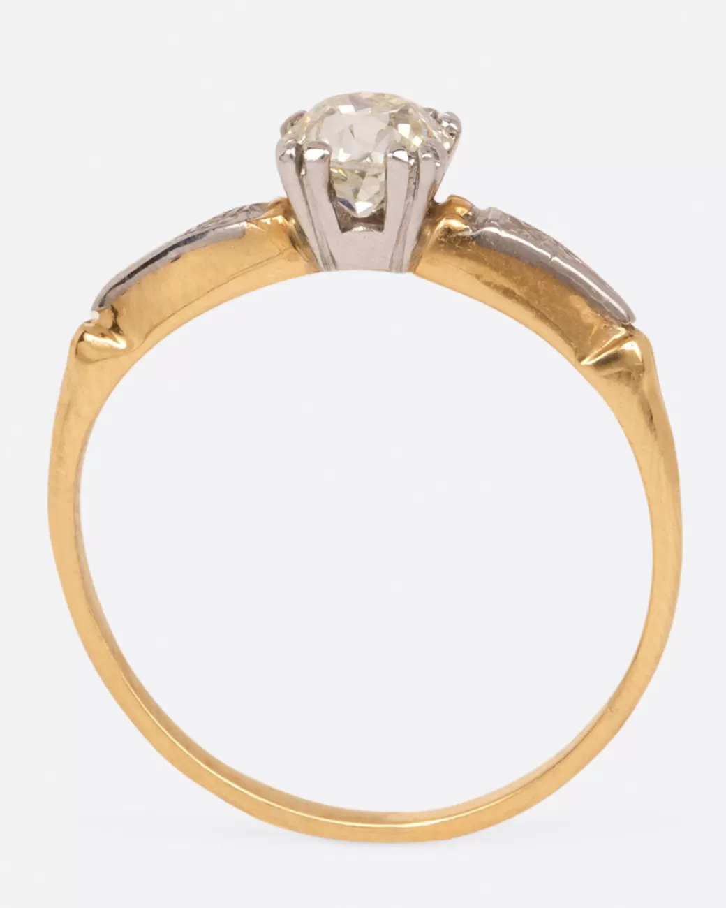 Vintage>Love Adorned Vintage Vintage Two-Tone Gold Diamond Ring
