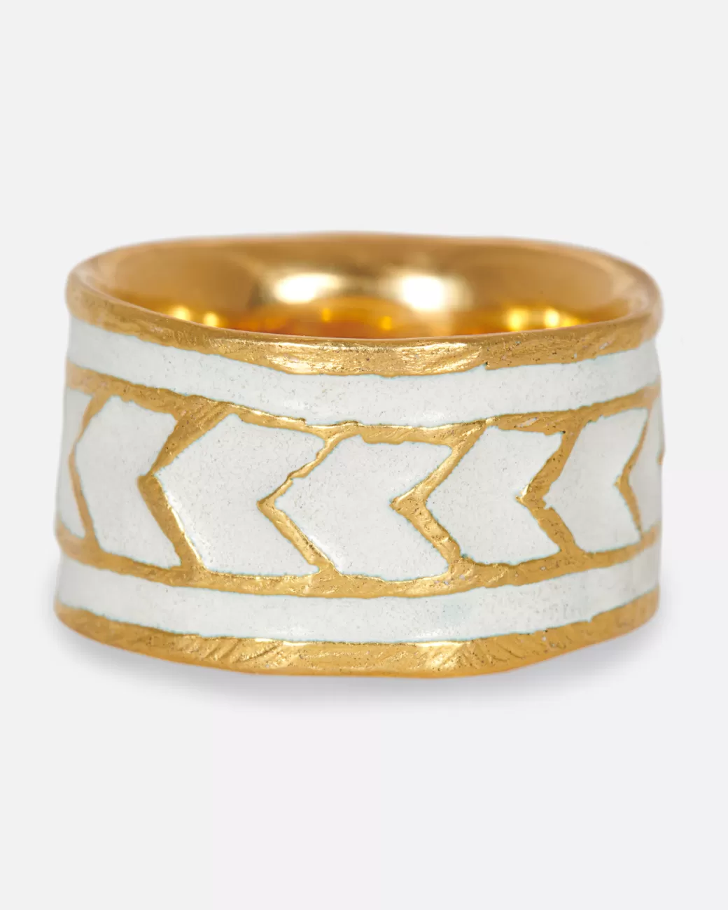 Contemporary>ORAIK White Enamel Eternal Motion Ring