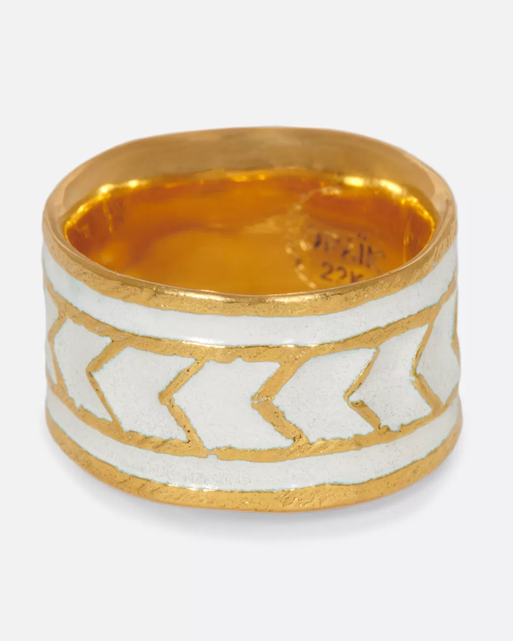 Contemporary>ORAIK White Enamel Eternal Motion Ring